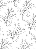 Delicate Black Floral Swirl Whimsical Art Rug