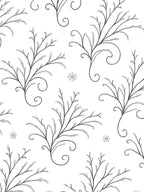 Delicate Black Floral Swirl Whimsical Art Rug