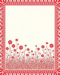 Crimson Meadow Wildflower Border Rug