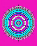 Vibrant Pink Teal Mandala Medallion Rug