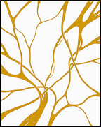 Golden Branch Abstract Flow Rug