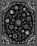 Black White Floral Botanical Artistry Rug