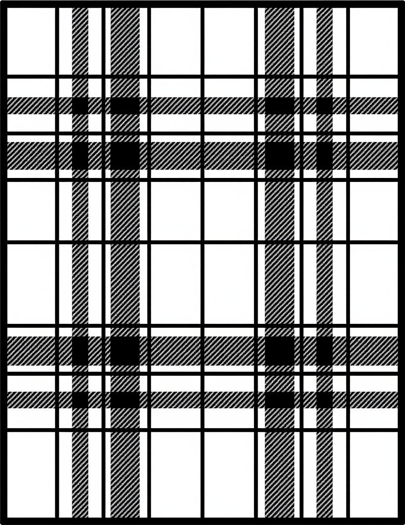 Classic Black White Plaid Checkered Rug