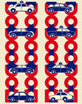 Retro Blue Red Car Repeat Rug