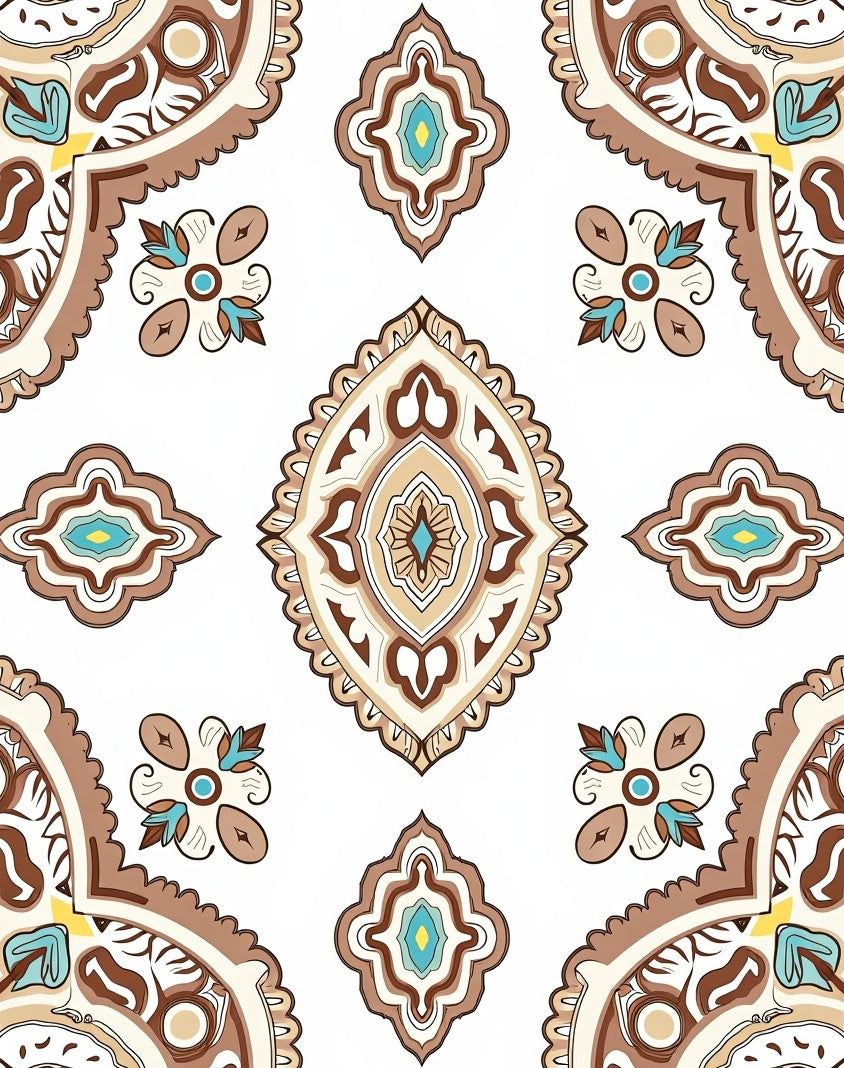 Earth Tones Medallion Arabesque Rug