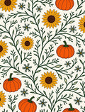 Autumn Harvest Sunflower Pumpkin Branches Rug