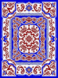 Crimson and Cobalt Mandala Statement Rug