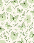 Soft Green Butterfly Botanical Whimsy Rug