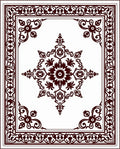 Deep Maroon Floral Medallion Border Rug