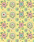 Pastel Floral Medallion Garden Rug