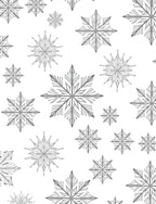 Gray Sketchy Snowflake Scatter Rug