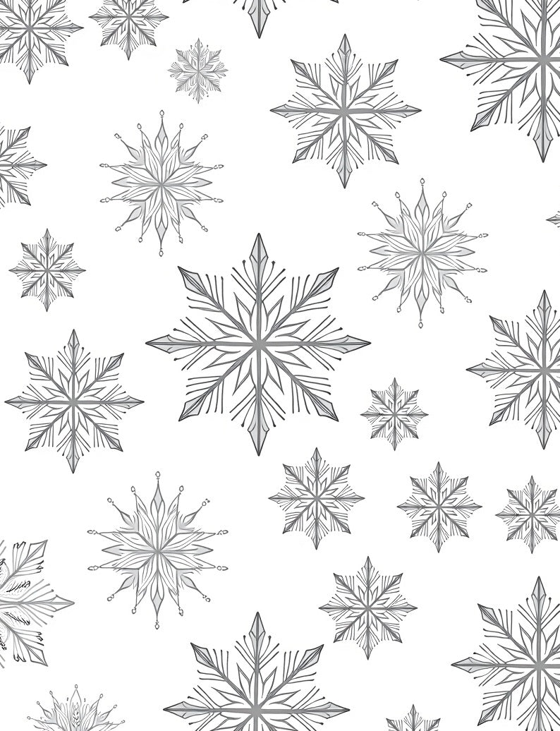 Gray Sketchy Snowflake Scatter Rug