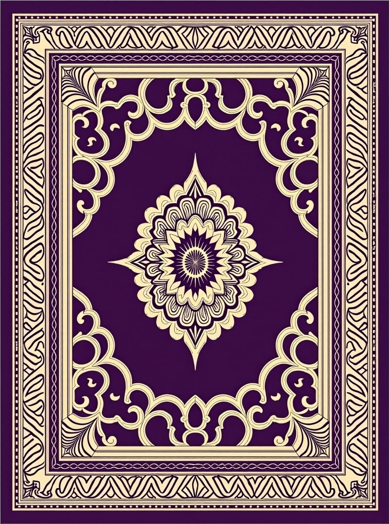 Ornate Plum Mandala Jewel Rug
