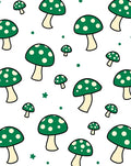 Whimsical Green Mushroom Dots Rug