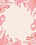 Coral Blush Abstract Organic Shapes Rug