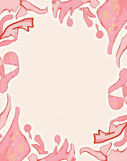 Coral Blush Abstract Organic Shapes Rug