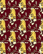 Golden Yellow Abstract Floral Motif Rug