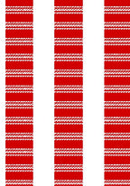 Crimson White Striped Vertical Bands Rug
