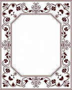 Classic Marroon Floral Vine Border Rug