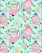 Charming Pink Gnomes Daisy Garland Rug