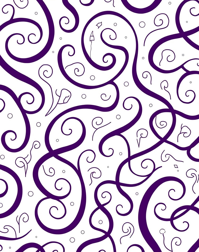 Vibrant Purple Swirl Vines Rug
