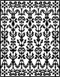 Black White Damask Floral Lace Rug