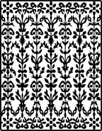 Black White Damask Floral Lace Rug