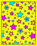 Vibrant Yellow Stars Hearts Rug