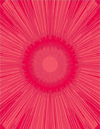Radiant Crimson Sunburst Burst Rug