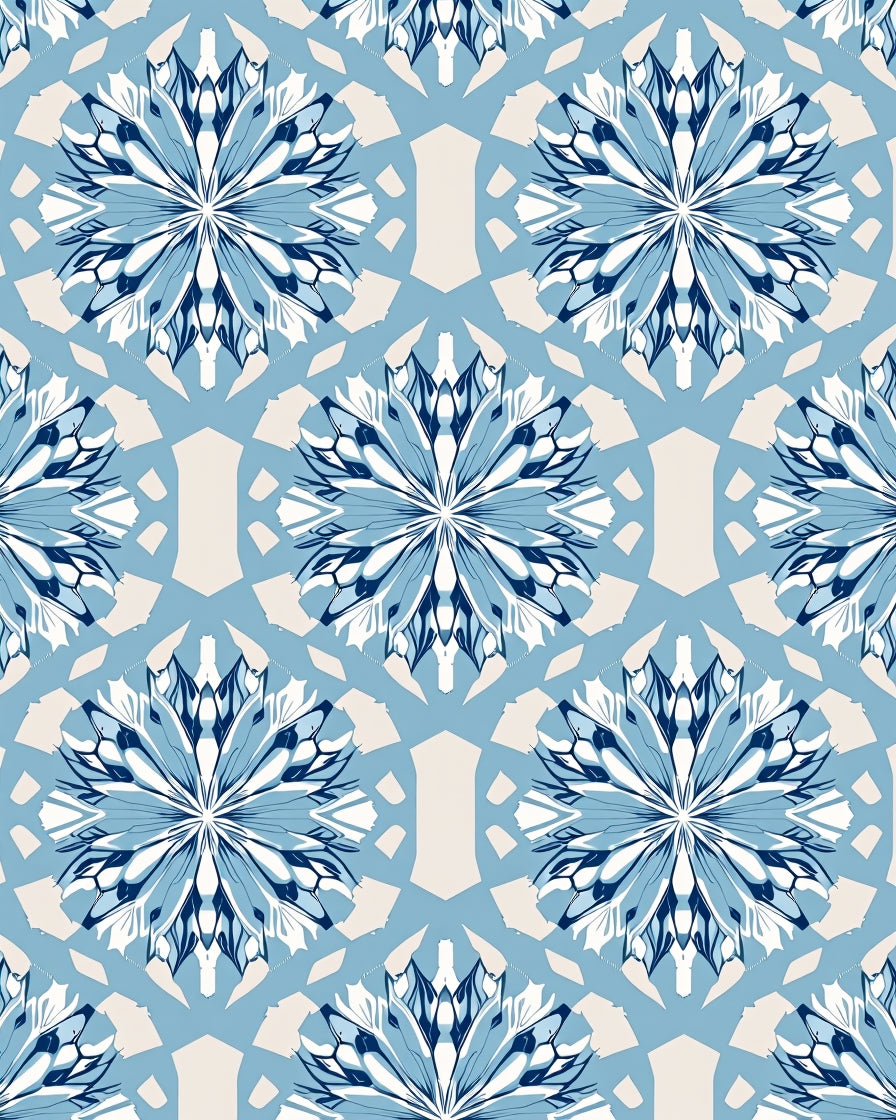 Azure Blue Radial Starburst Rug