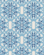 Azure Blue Radial Starburst Rug