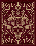 Crimson Geometric Wine Motif Rug