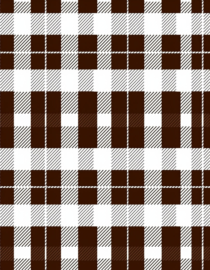 Brown White Plaid Buffalo Check Rug