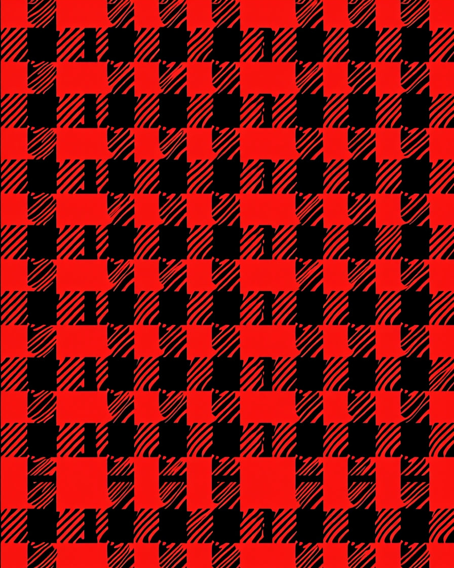 Red Black Buffalo Check Texture Rug