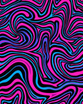 Vibrant Hot Pink Blue Swirl Rug