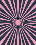 Radiant Pink Navy Sunburst Rug