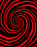 Bold Red Black Swirl Rug