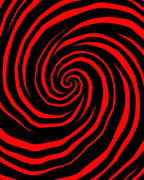 Bold Red Black Swirl Rug