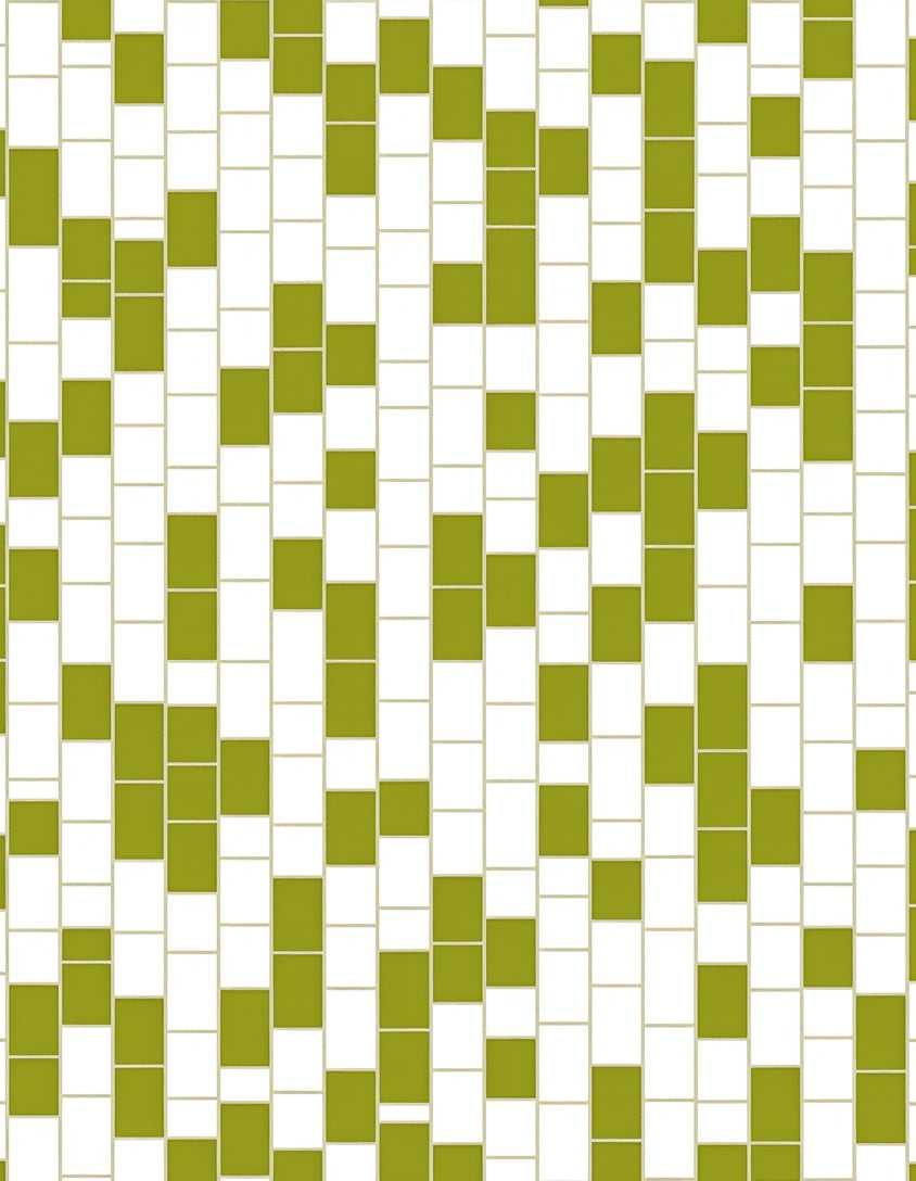 Olive White Rectangular Grid Rug