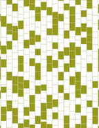 Olive White Rectangular Grid Rug