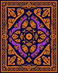 Grand Navy Orange Purple Floral Rug