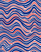 Dynamic Blue Red White Flow Rug
