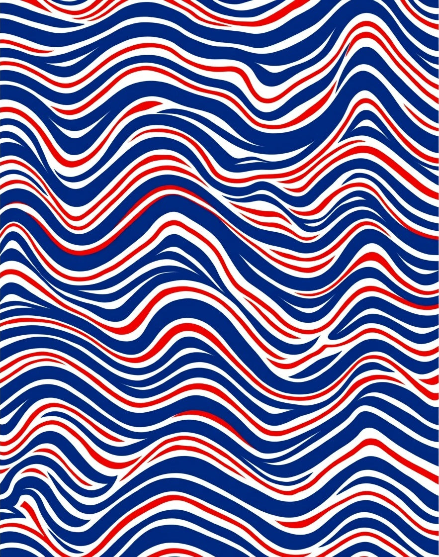 Dynamic Blue Red White Flow Rug