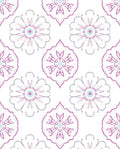 Light Pink Teal Floral Medallion Rug
