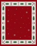 Crimson Snowflake Pine Border Rug