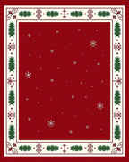 Crimson Snowflake Pine Border Rug