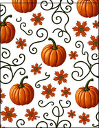 Autumn Pumpkin Swirl Foliage Rug