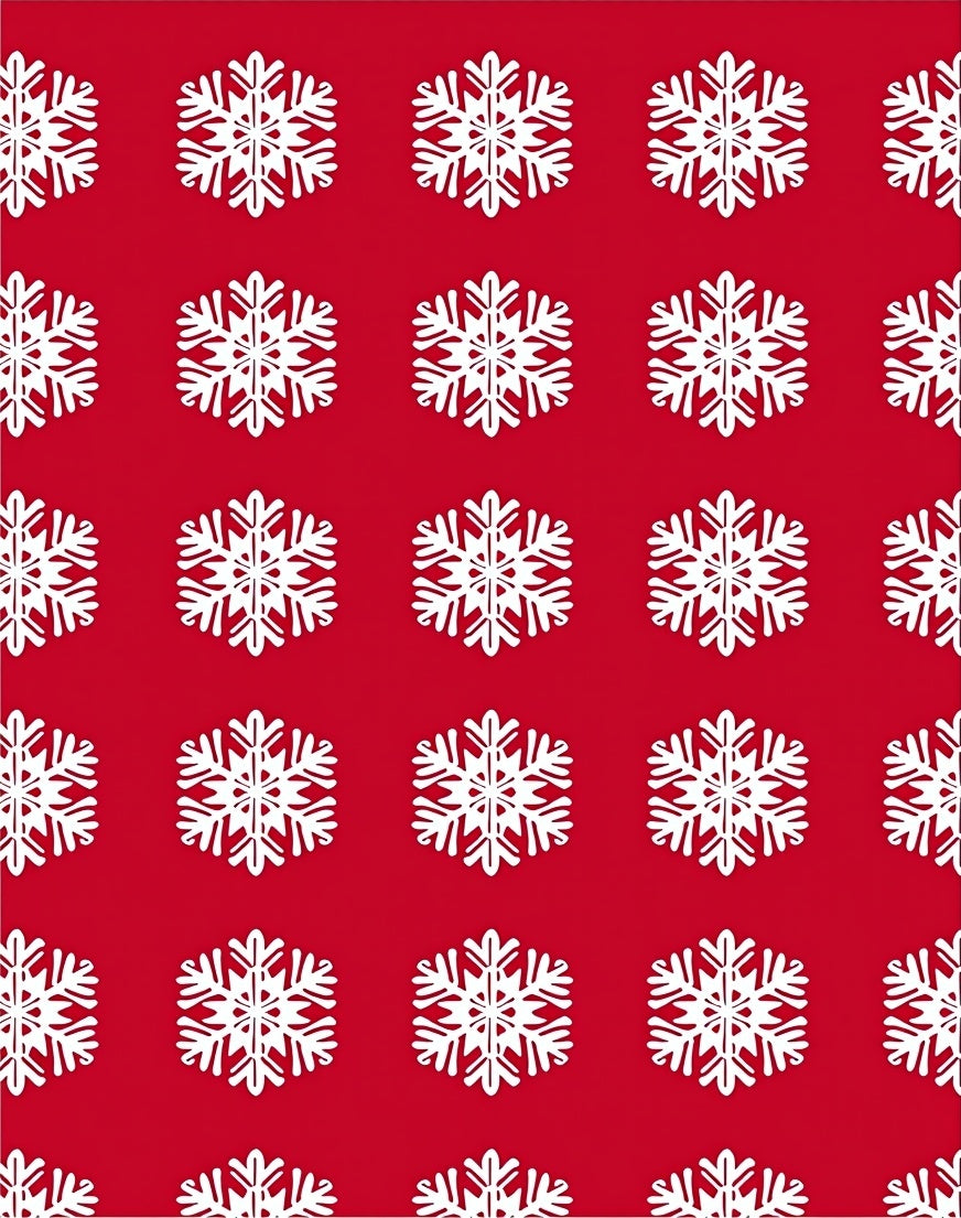 Crimson Snowflakes All Over Rug