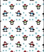 Whimsical Penguins With Snowflakes Theme Rug