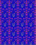 Bold Royal Blue Pink Floral Damask Rug